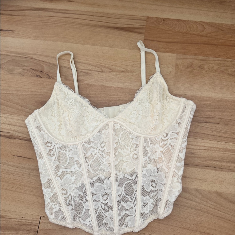 Lace Bustier Top in Cream